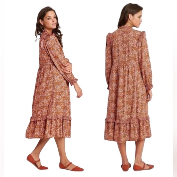 Universal Thread Dresses & Skirts - Large Universal Thread Prairie Dress Long Sleeve Floral Midi